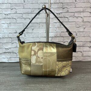 VIntage  COACH Patchwork signature multicolored leather suede fabric Y2K Demi